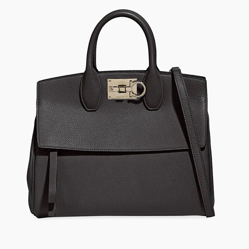 Ferragamo Studio Box Small Leather Top-Handle Bag
